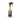 Spray bottle with yellow liquid and black label on a white background